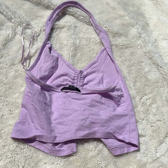 Ambiance Lavender Ruched Halter Crop Top | Y2K Aesthetic Summer Must-Have Small - Picture 3 of 6